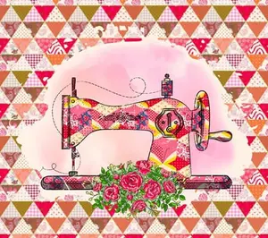 sewing machine centered in the middle of a quilt
