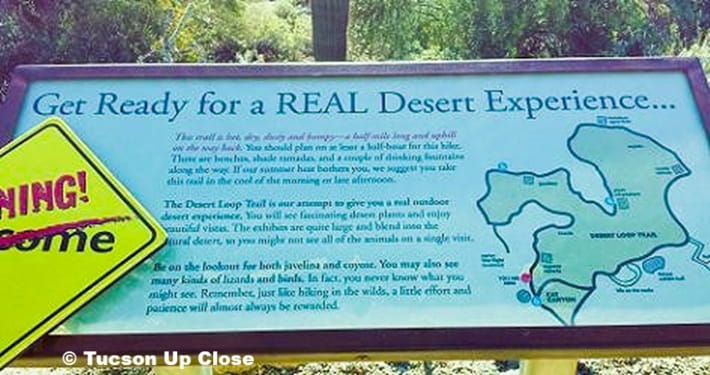 sign in the desert museum in Tucson sign in the desert museum in Tucson