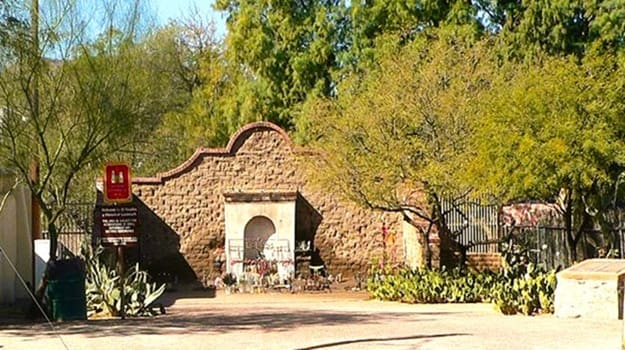 El Tiradito Shrine in Barrio Viejo Tucson taken from across the road