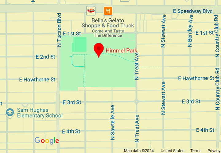 Map locating Himmel Park in the City of Tucson