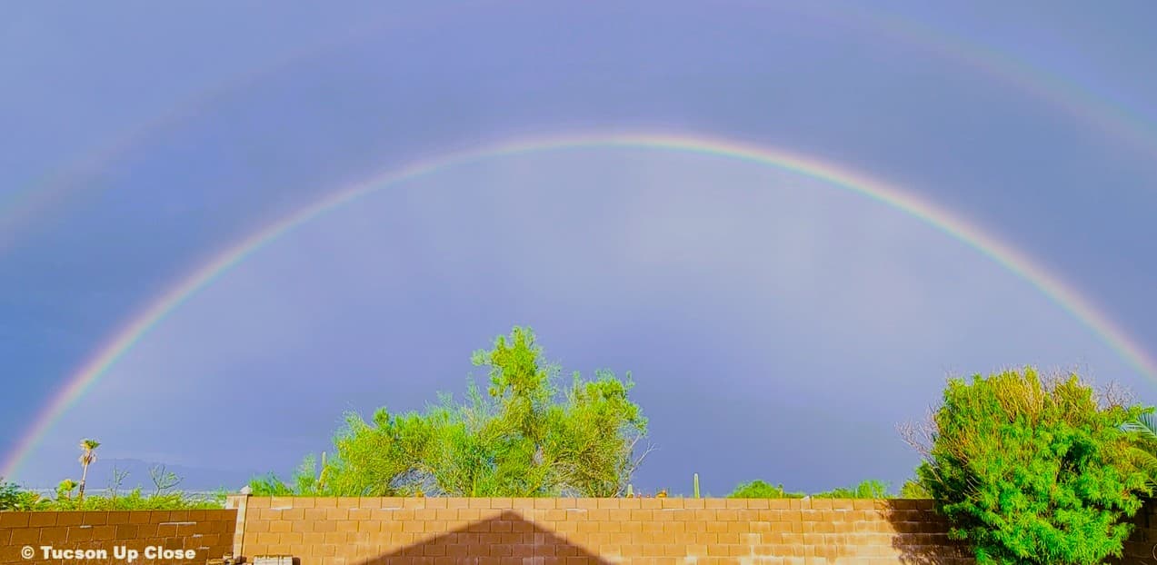full rainbow over the desert city of Tucson Arizona full rainbow over the desert city of Tucson Arizona