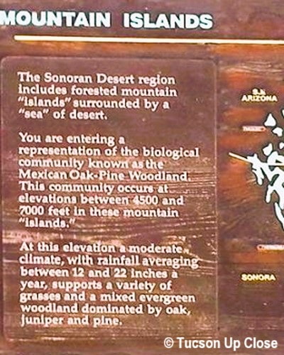 Sign teaching about Mountain Islands