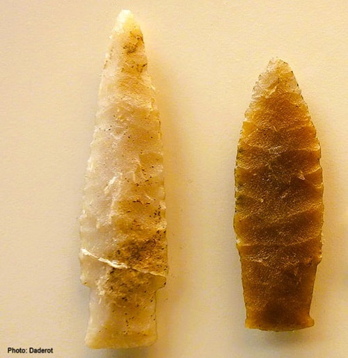 Two spear tips made by ancient cultures