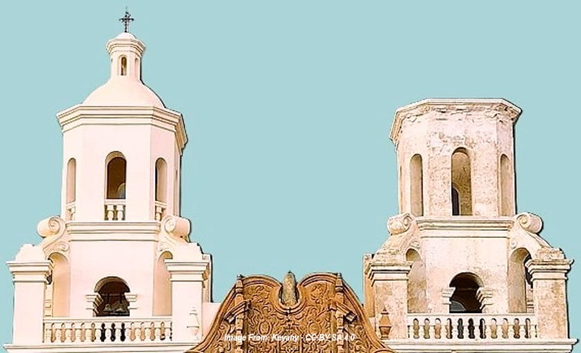 Bell towers at San Xavier Mission Tucson
