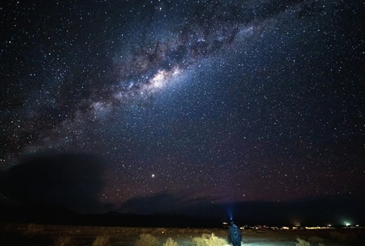 milky way and other stars in a dark night sky