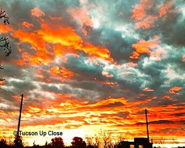 colorful Arizona sky when the sun rises in the east