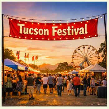 Illustration for festivals in Tucson Arizona, representing events