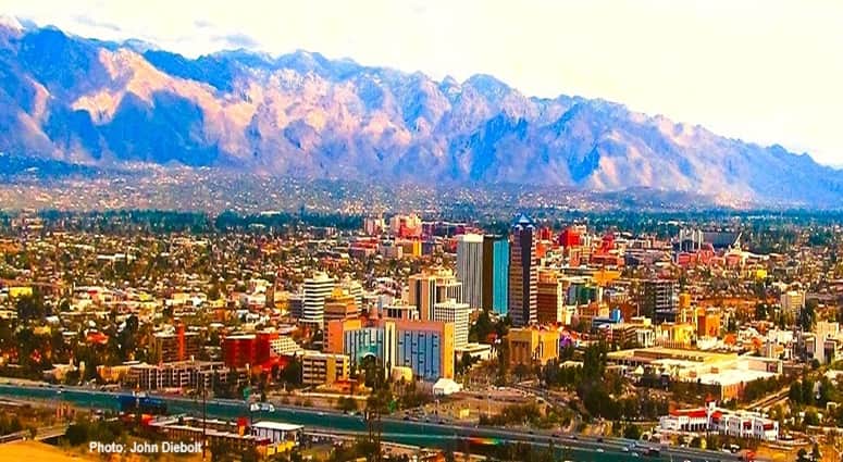 View of the City of Tucson in Arizona