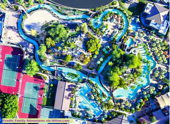 Overhead view of JW Marriott Water Park in Tucson Arizona