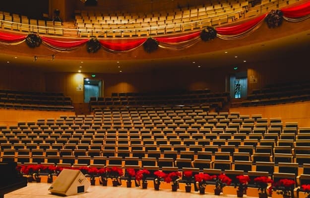 concert hall from the stage to all the seating