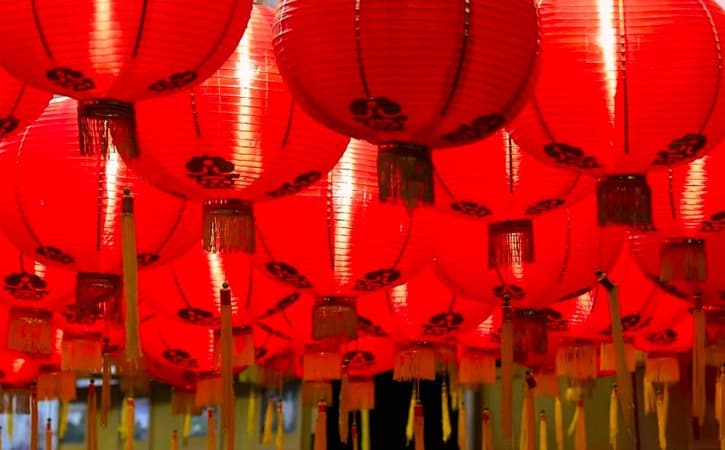 Chinese lanterns as decor for the lunar new year Chinese lanterns as decor for the lunar new year