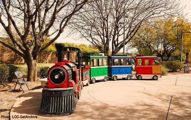Miniature train for taking kids & parents around Reid Park Zoo in Tucson